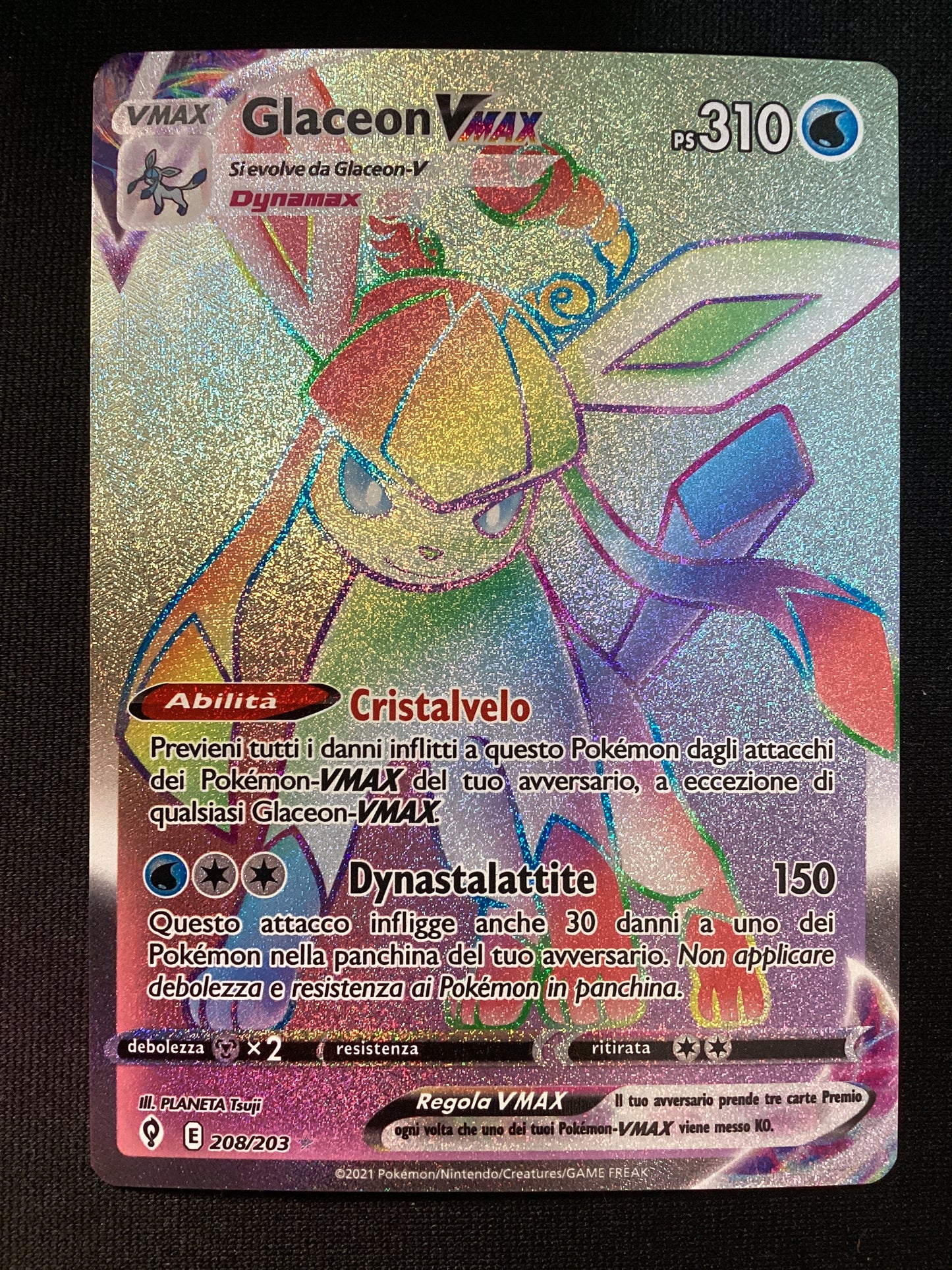 208-203 Glaceon VMAX Rara Segreta EVS Evoluzioni Eteree ITA NM