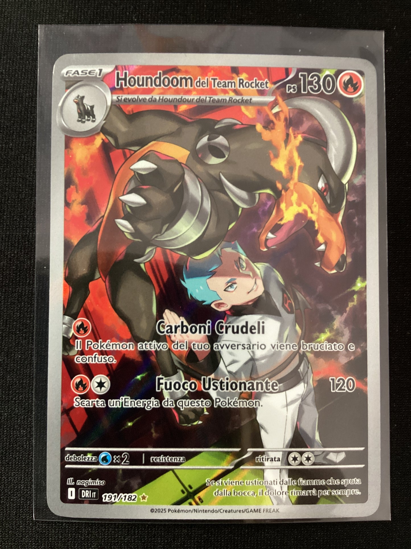 191-182 Houndoom Del Team Rocket Illustrazione Rara DRI Rivali Predestinati ITA NM