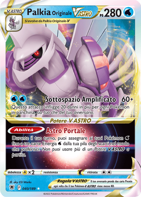 040-189 Palkia Originale V Astro ASR Lucentezza Siderale ITA NM