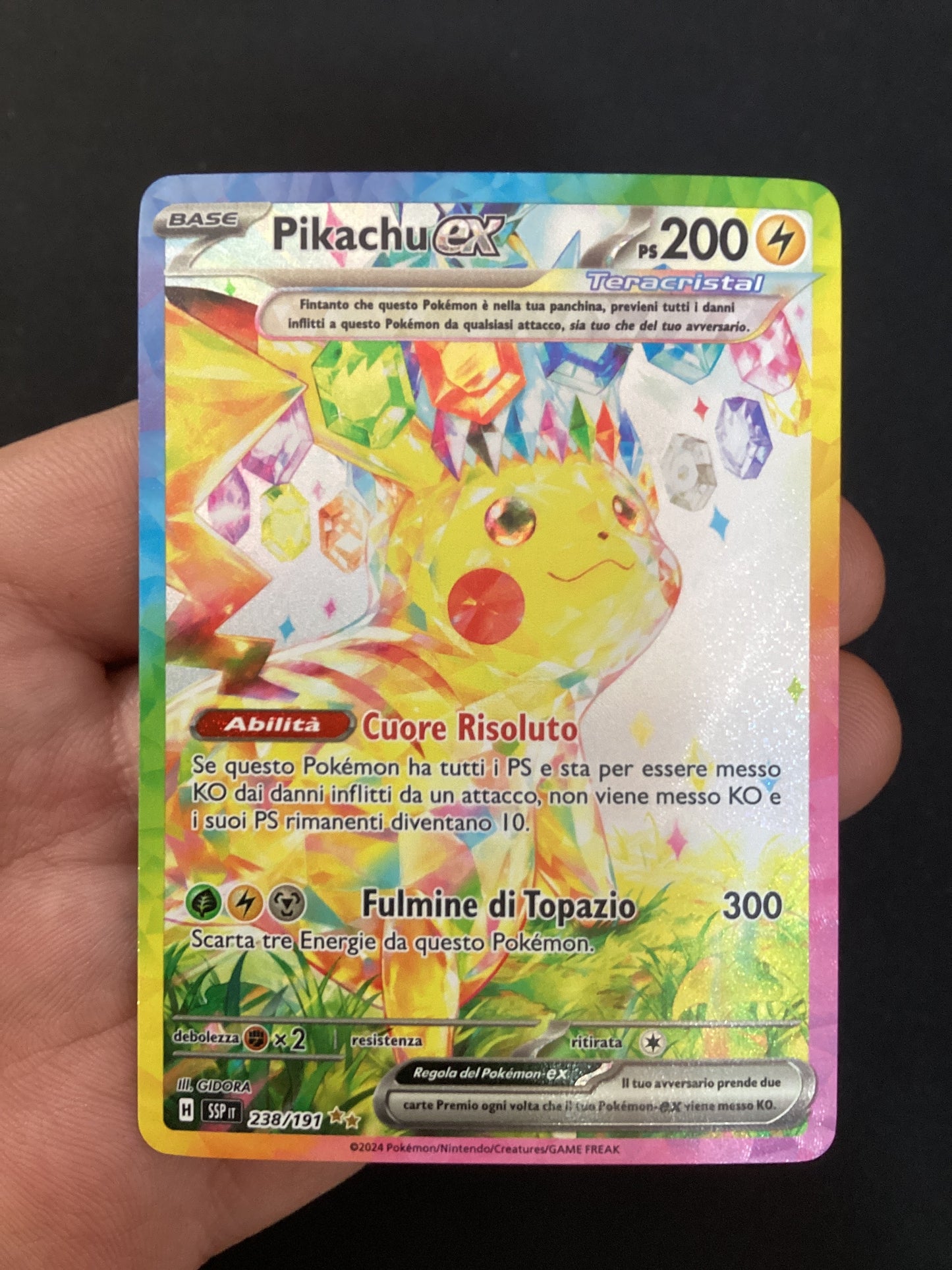 238-191 Pikachu ex Teracristal Alternative Art SSP Scintille Folgoranti ITA NEAR MINT