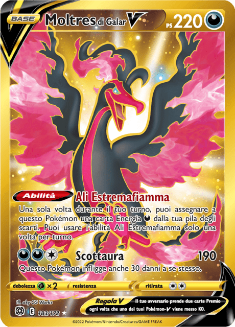183-172 Moltres Di Galar V Gold Rara Segreta BRS Astri Lucenti ITA EXCELLENT