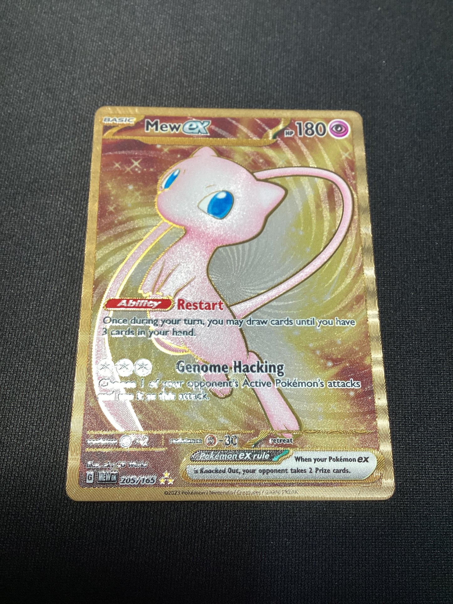 205-165 Mew ex Gold Rara Segreta MEW 151 VErsione In Metalo Collezione Ultra-Premium ENG NM