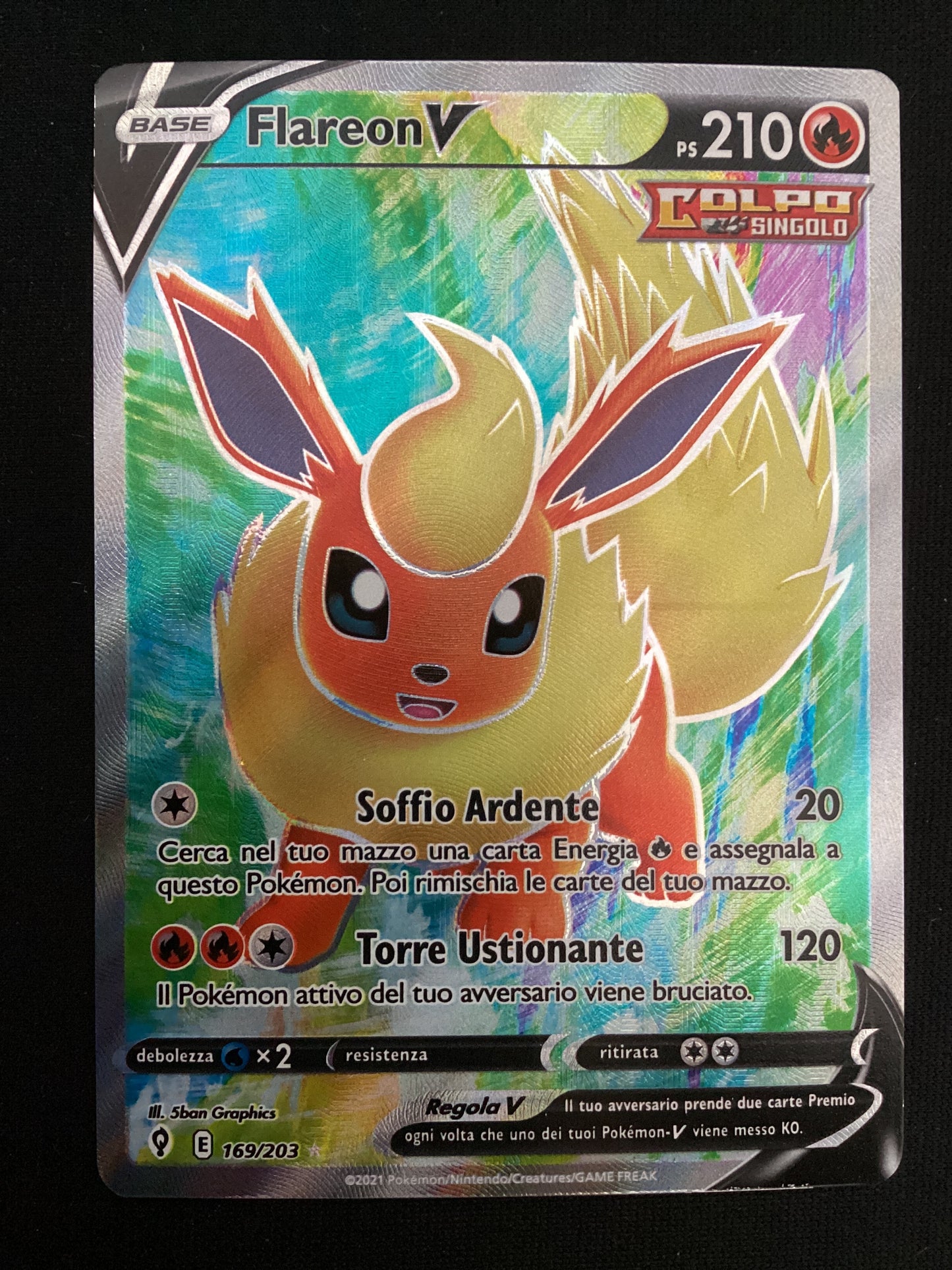 169-203 Flareon V Full Art EVS Evoluzioni Eteree ITA NM