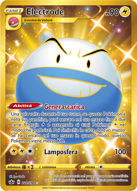 222-198 Electrode Shiny Gold Rara Segreta CRE Regno Glaciale ITA NM