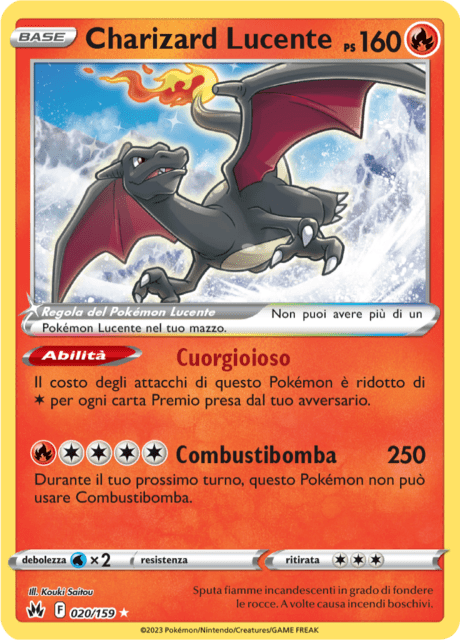 020-159 Charizard Lucente CRZ Zenit Regale ITA NM