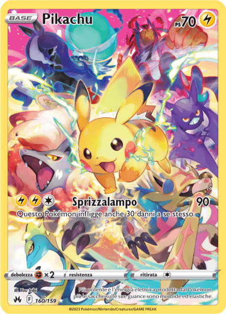 160-159 Pikachu Full Art Fuoriserie CRZ Zenit Regale ITA NM