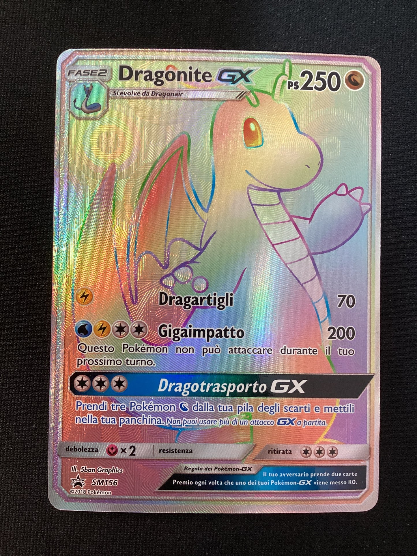 Promo SM156 Dragonite GX Rara Segreta SMP Promo Sole e Luna ITA NM