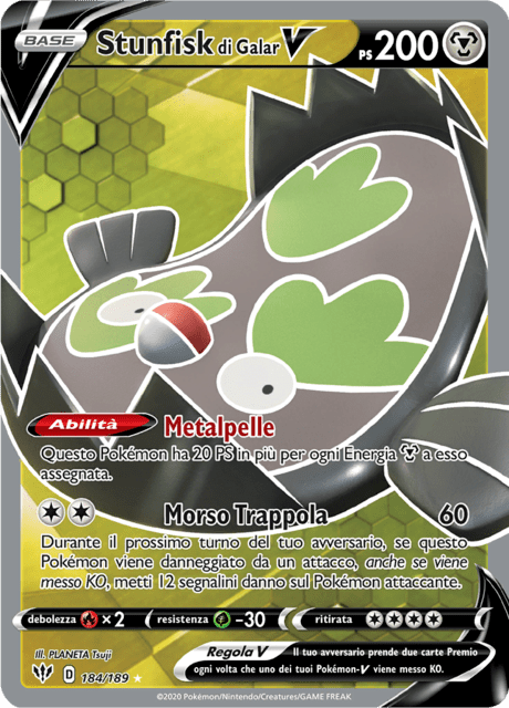 184-189 Stunfisk Di Galar V Full Art DAA Fiamme Oscure ITA NM