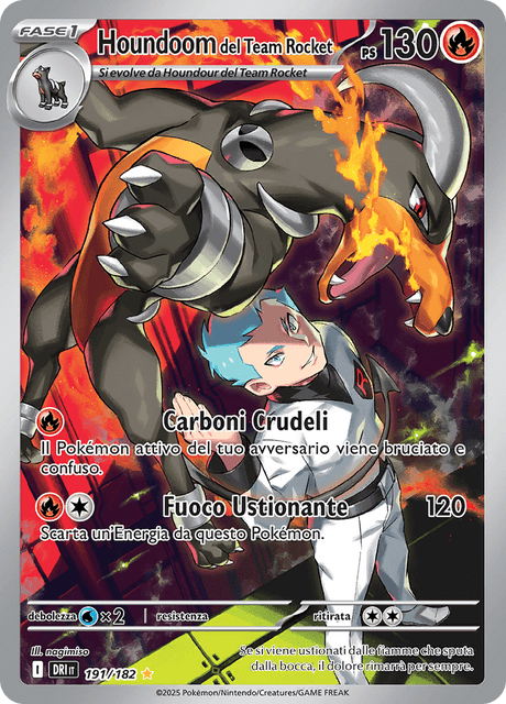 191-182 Houndoom Del Team Rocket Illustrazione Rara DRI Rivali Predestinati ITA NM