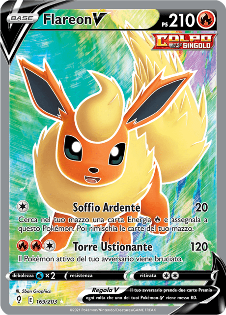 169-203 Flareon V Full Art EVS Evoluzioni Eteree ITA NM