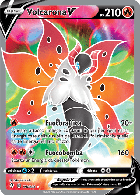 170-203 Volcarona V Full Art EVS Evoluzioni Eteree ITA NM