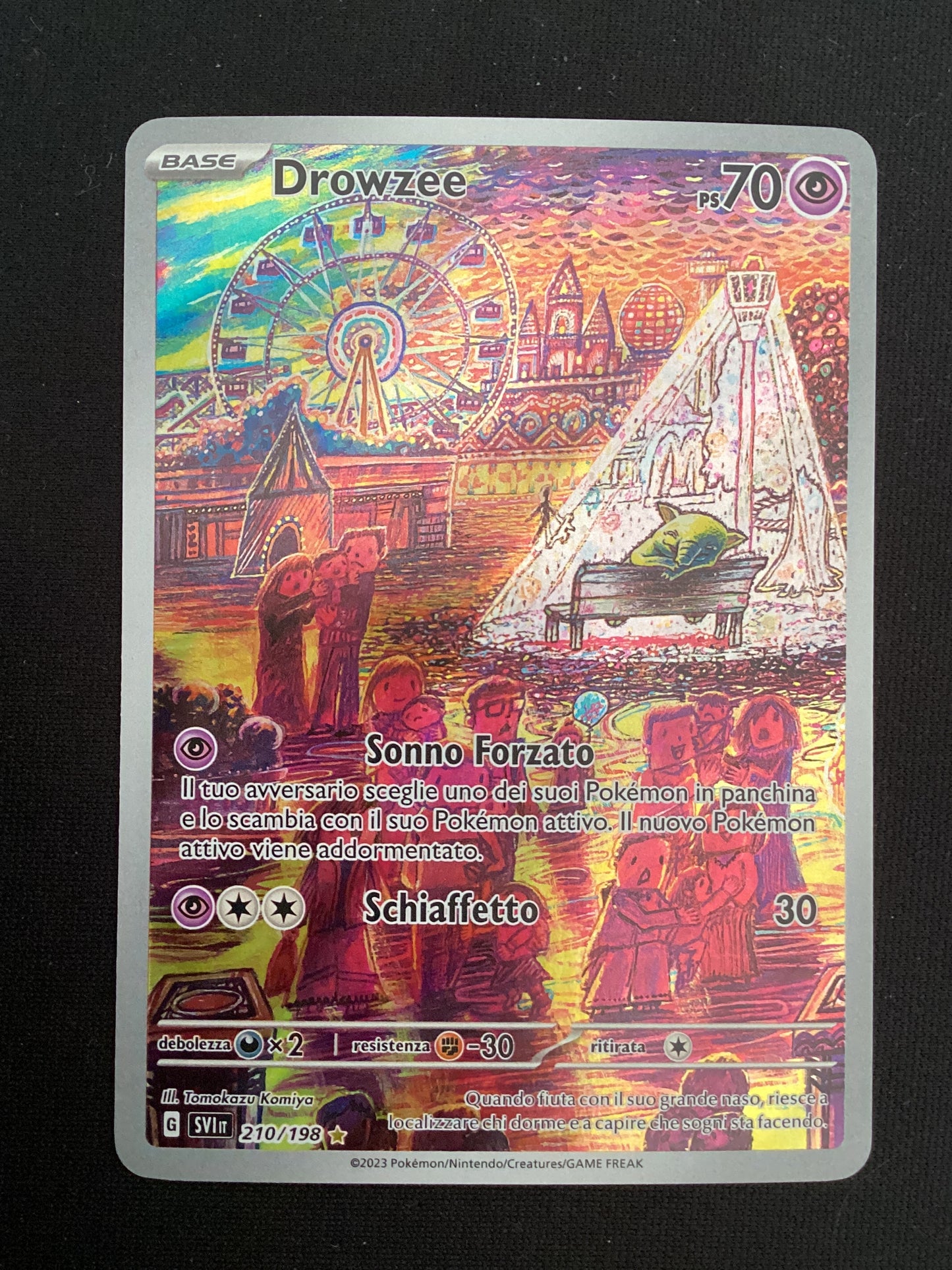 210-198 Drowzee Illustrazione Rara SVI Scarlatto e Violetto ITA NM