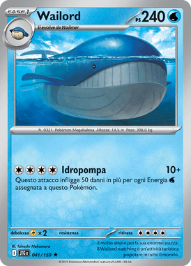 041/159 Wailord Rara JTG Avventure Insieme ITA NM