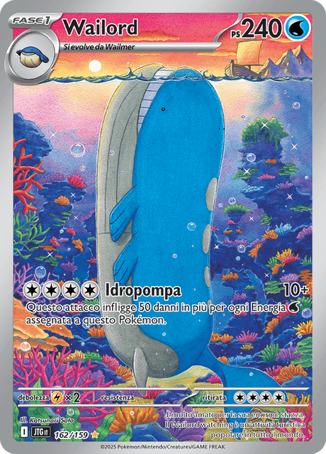162-159 Wailord Illustrazione Rara JTG Avventure Insieme ITA NM