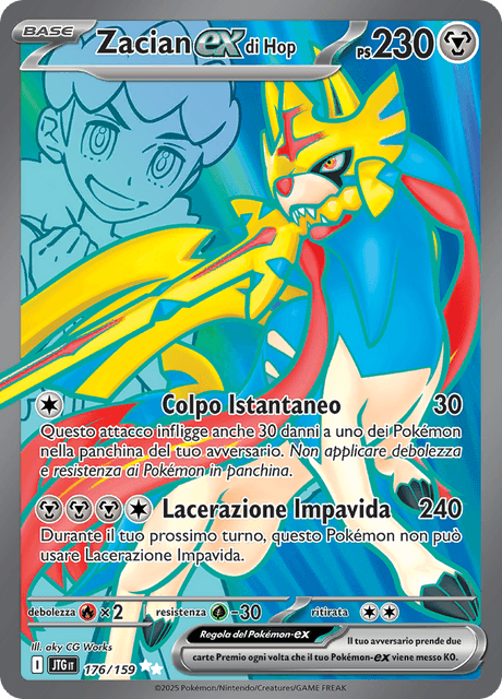 176-159 Zacian EX Di Hop Full Art JTG Avventure Insieme ITA NM