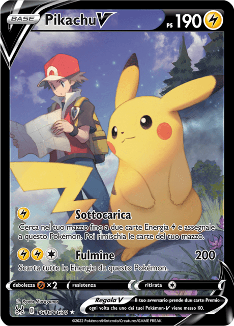 231-196 TG16-TG30 Pikachu V Trainer Gallery LOR Origine Perduta ITA NM