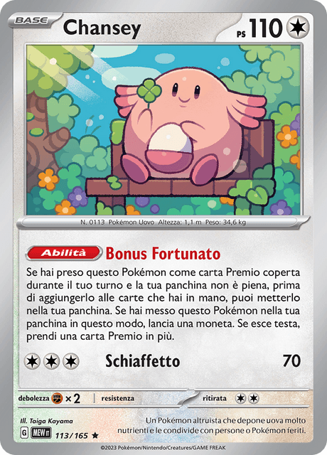 113-165 Chansey Rara Holo MEW 151 ITA NM