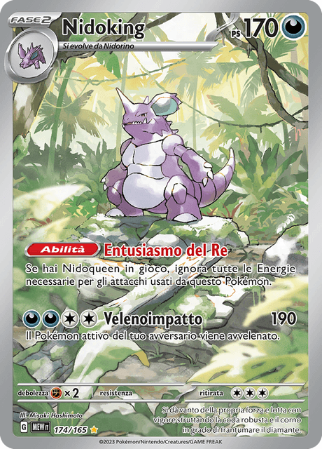 174-165 Nidoking Illustrazione Rara MEW 151 ITA NM