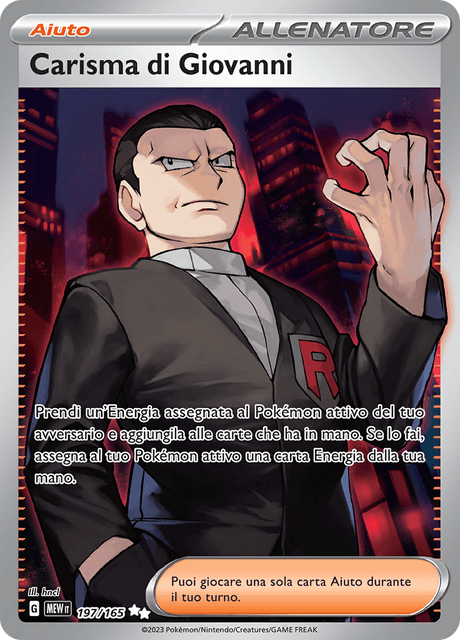 197-165 Carisma Di Giovanni Full Art MEW 151 ITA NM
