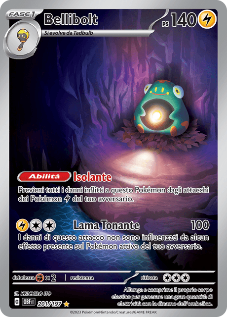 201-197 Bellibolt Illustrazione Rara OBF Ossidiana Infuocata ITA NM