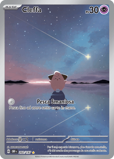 202-197 Cleffa Illustrazione Rara OBF Ossidiana Infuocata ITA NM