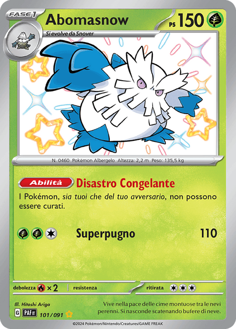 101-091 Abomasnow Shiny PAF Destino DI Paldea ITA NM