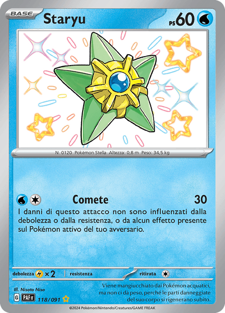 118-091 Staryu Shiny PAF Destino DI Paldea ITA NM