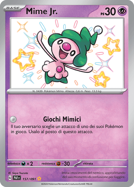 157-091 Mime Jr. Shiny PAF Destino DI Paldea ITA NM