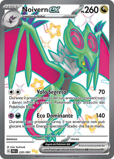 220-091 Noivern ex Full Art Ultrarara Shiny PAF Destino DI Paldea ITA NM