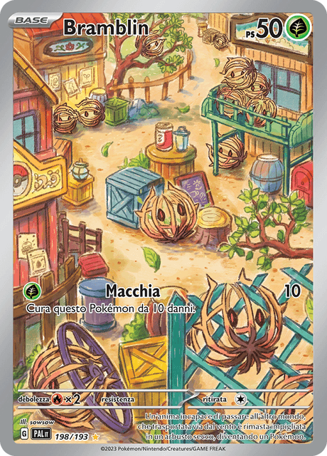 198-193 Bramblin Illustrazione Rara PAL Evoluzioni A Paldea ITA NM