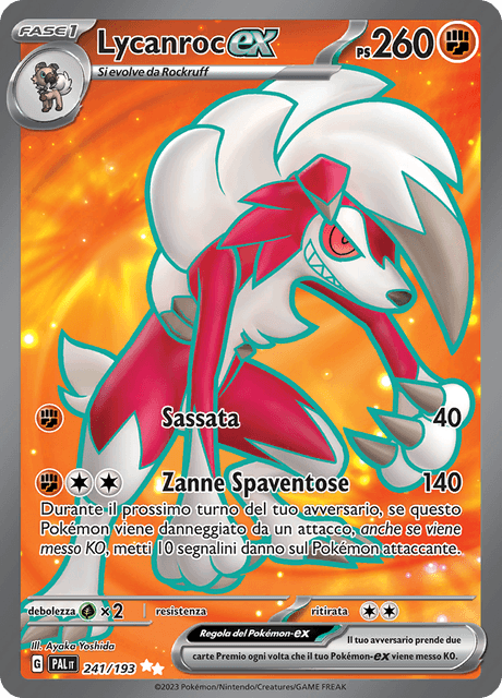 241-193 Lycanroc ex Full Art PAL Evoluzioni A Paldea ITA NM