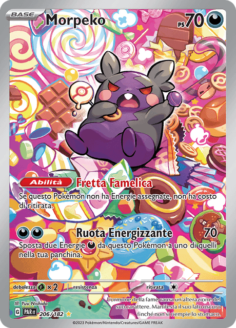 206-182 Morpeko Illustrazione Rara PAR Paradosso Temporale ITA NM
