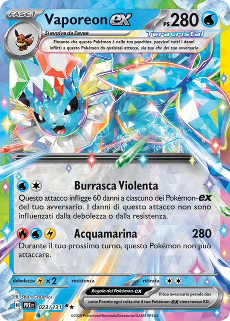 023-131 Vaporeon ex PRE Evoluzioni Prismatiche ITA NM