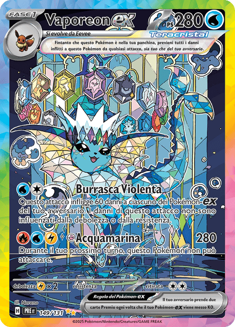 149-131 Vaporeon ex Teracristal Alternative Art PRE Evoluzioni Prismatiche ITA NM