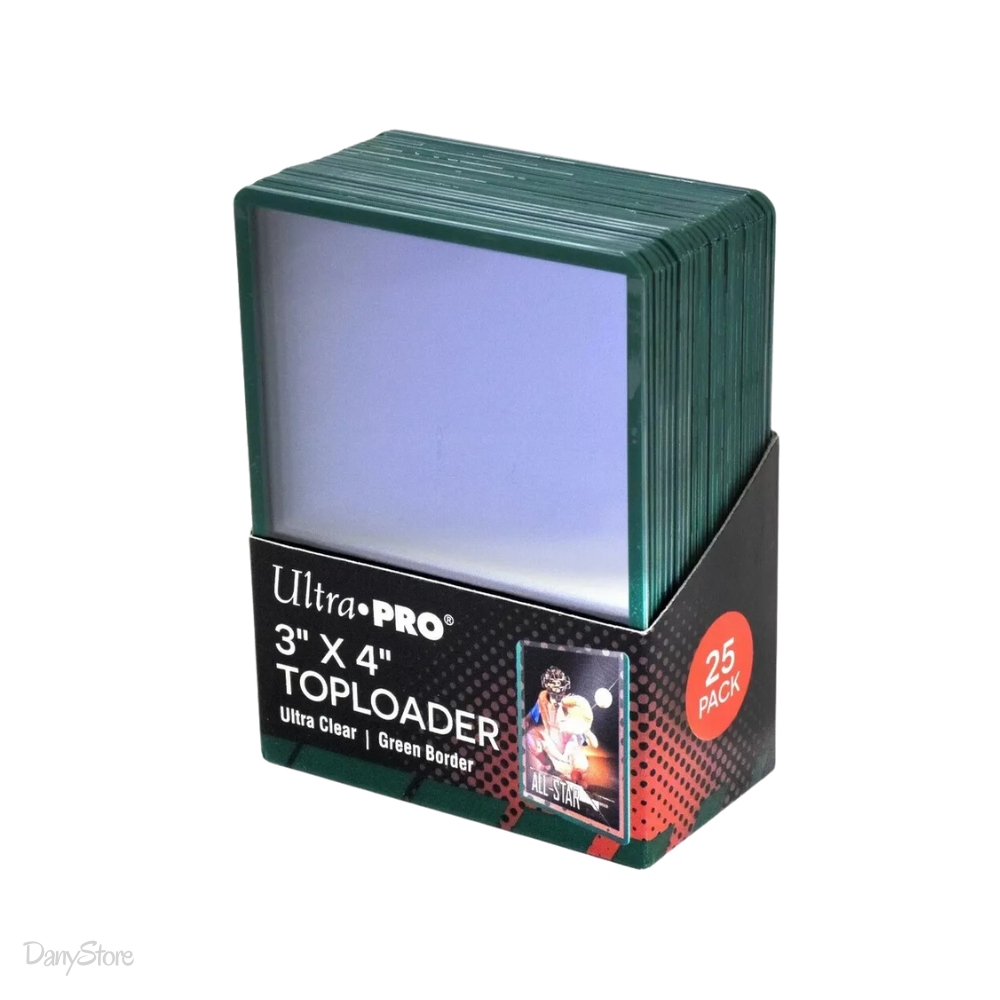 Premium Toploader Green Border (25 Pezzi) - Ultra Pro
