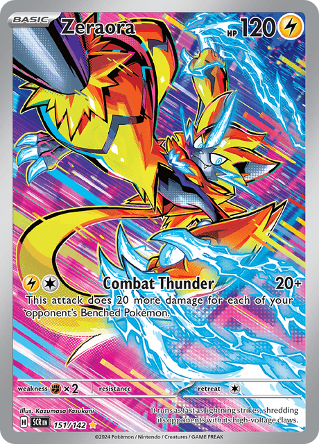 151-142 Zeraora Illustrazione Rara SCR Corona astrale ENG NM