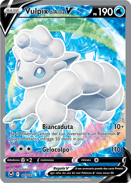 173-195 Vulpix Di Alola V Full Art SIT Tempesta Argentata ITA NM