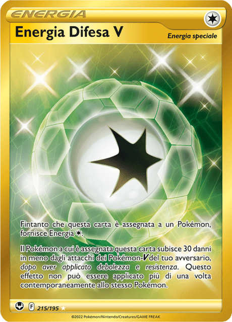 215-195 Energia Difesa V Gold Rara Segreta SIT Tempesta Argentata ITA NM