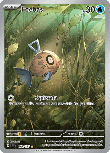 198-191 Feebas Illustrazione Rara SSP Scintille Folgoranti ITA NM