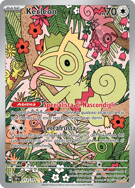 213-191 Kecleon Illustrazione Rara SSP Scintille Folgoranti ITA NM
