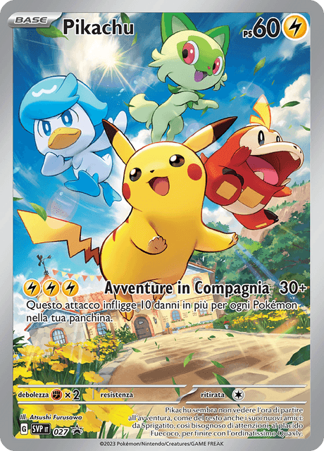 Promo SVP027 Pikachu Illustrazione Rara SVP Scarlatto e Violetto ITA NM
