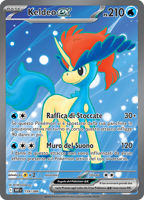 159-086 Keldeo ex Full Art WHT Fuoco Bianco ITA NM