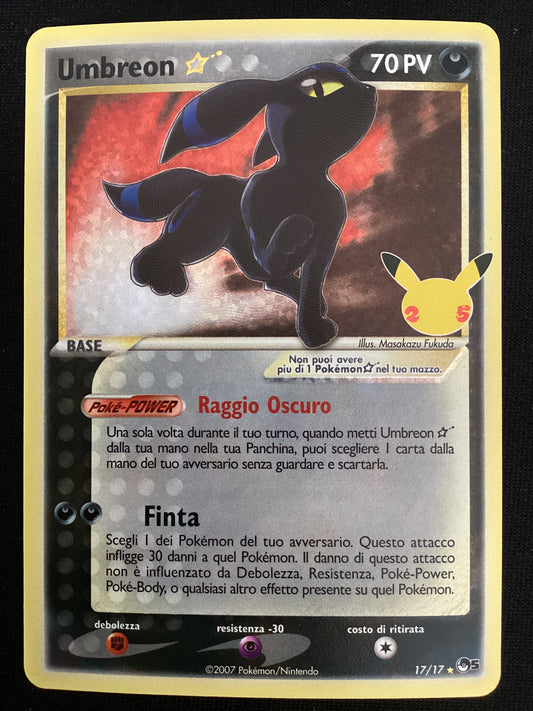 017-017 Umbreon Gold Star Rara Shiny CEL Grean Festa ITA NM