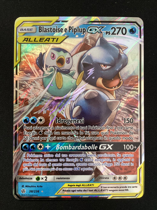 038-236 Blastoise e Piplup GX Alleati CEC Eclissi Cosmica ITA NM-EX