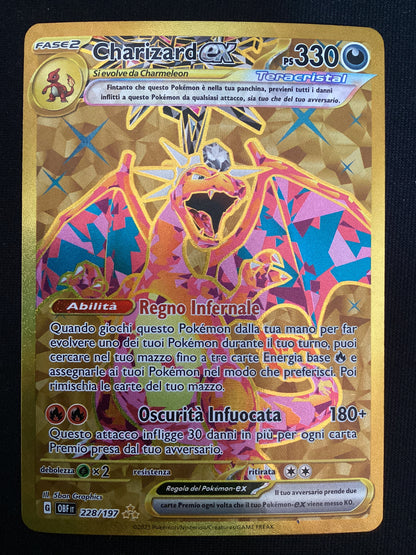 228-197 Charizard ex Teracristal Gold Rara Segreta OBF Ossidiana Infuocata  ITA NM