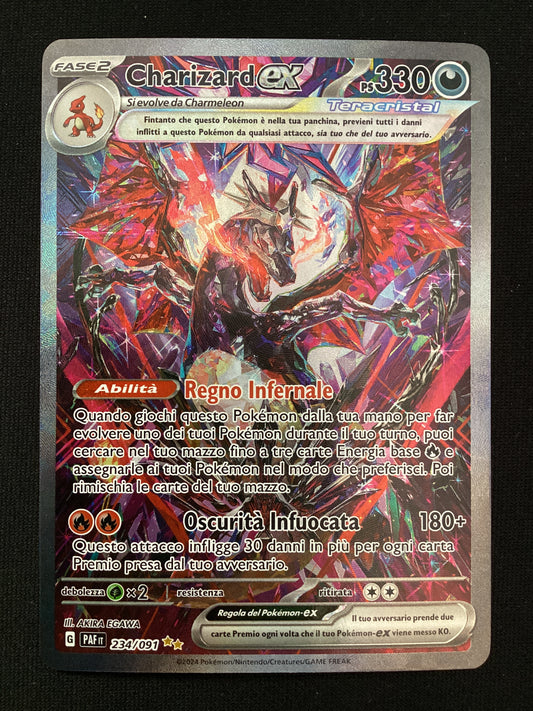 234-091 Charizard ex Teracristal Ultrarara Shiny Alternative Art PAF Destino di Paldea ITA NM