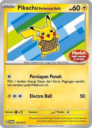 SV-P 155 Pikachu Wearing a Batik Shirt Indonesian Promos (Sealed)