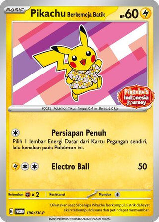 SV-P 190 Pikachu Wearing a Batik Shirt Indonesian Promos (Sealed)