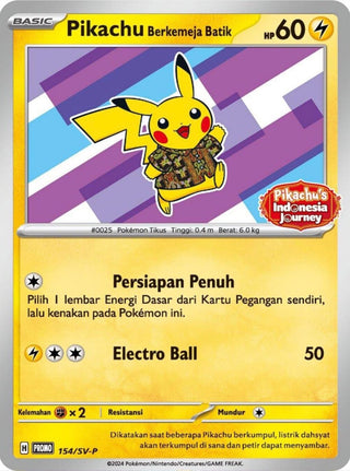 SV-P 154 Pikachu Wearing a Batik Shirt Indonesian Promos (Sealed)