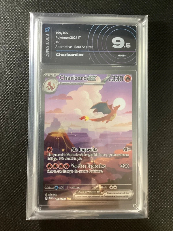Pokémon Charizard Ex 199/165 - MEW Pokemon 151 - AiGrading 9.5 MINT+ B000153487ITA